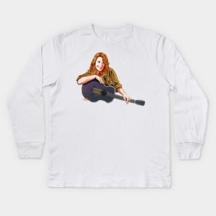 Patty Loveless - An illustration by Paul Cemmick Kids Long Sleeve T-Shirt